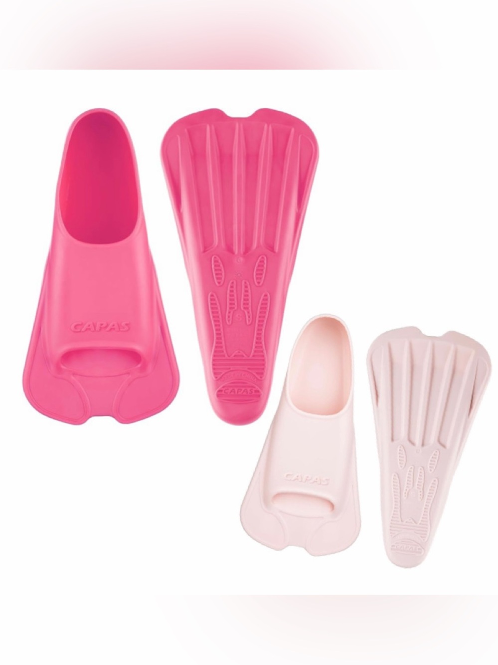 🆕 Capas Women Swim Training Flipper Fins – Hot Pink & Light Pink Small 6.5-8